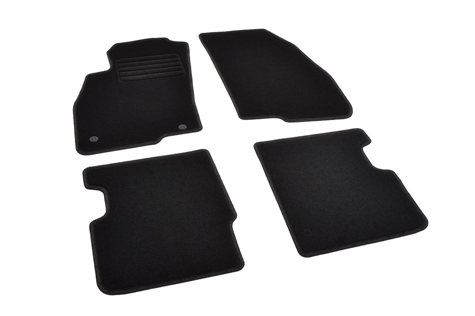 RIGUM Платнени патосници за Fiat Punto 2012-2018, Fiat Punto Evo 2009-2018, 4 дела, црни