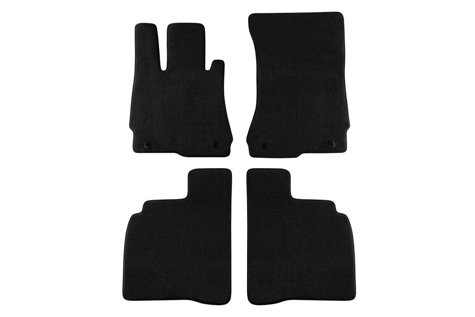 PETEX Платнени патосници за Mercedes S класа W221 2005-2013 долга верзија, 4 дела, црни, материјал Style, захват B064