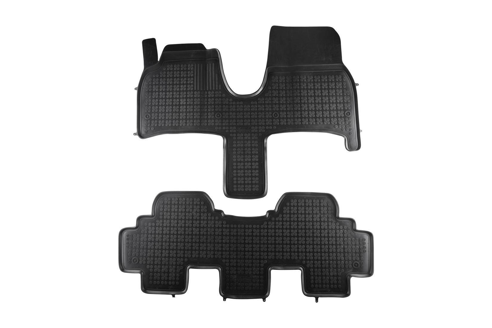 REZAW-PLAST Гумени патосници за Peugeot 807 Citroen C8 2002-2014 Fiat Ulysse Lancia Phedra 2002-2010 2 дела црни