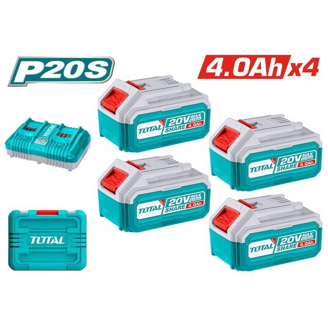 TOTAL Батериски комбо сет батерии - полнач TFBCLI20244