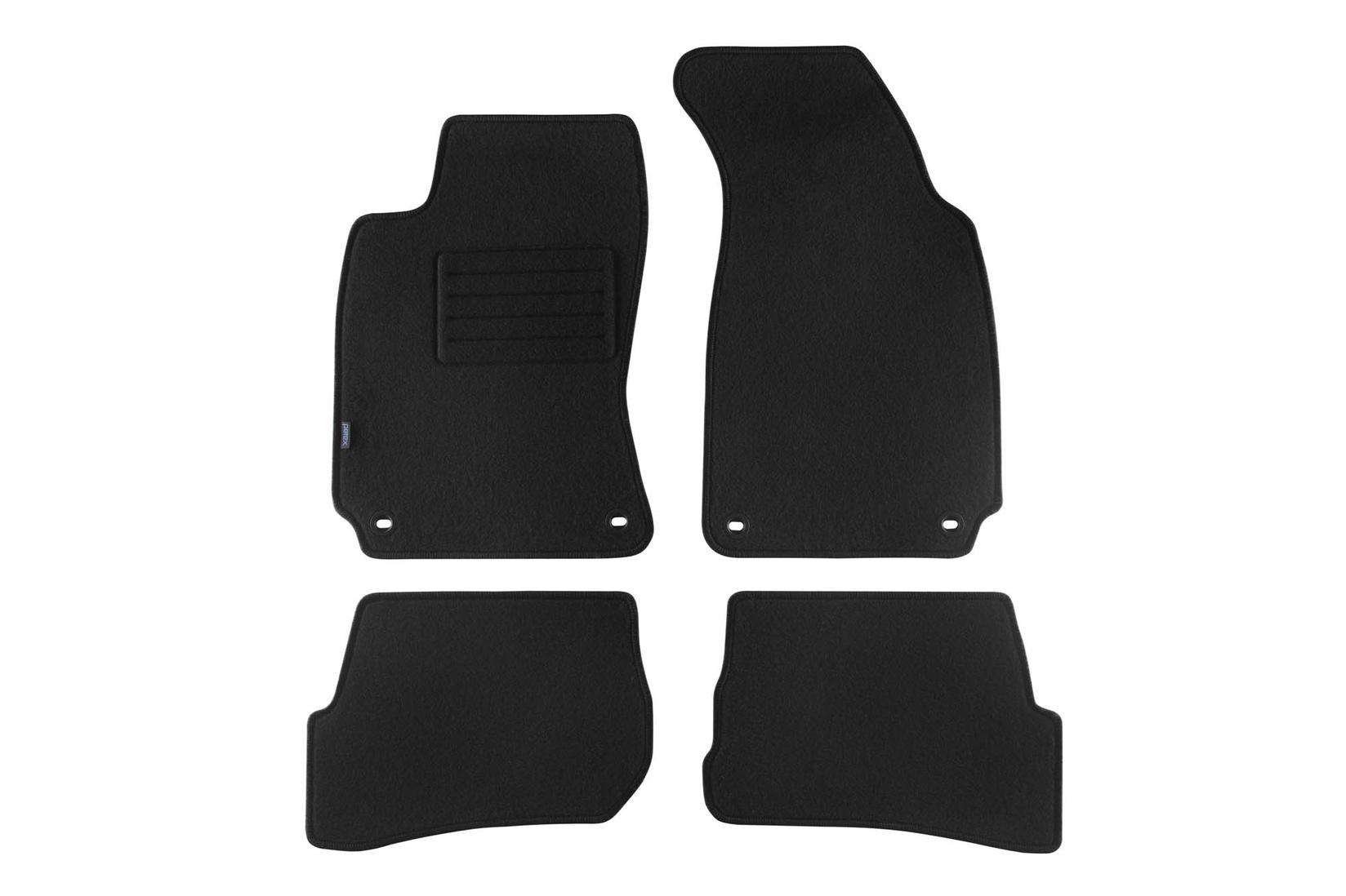 PETEX Платнени патосници за VW Passat со овални отвори 8/2001-2/2005 4 делови црни (B024) Rex материјал