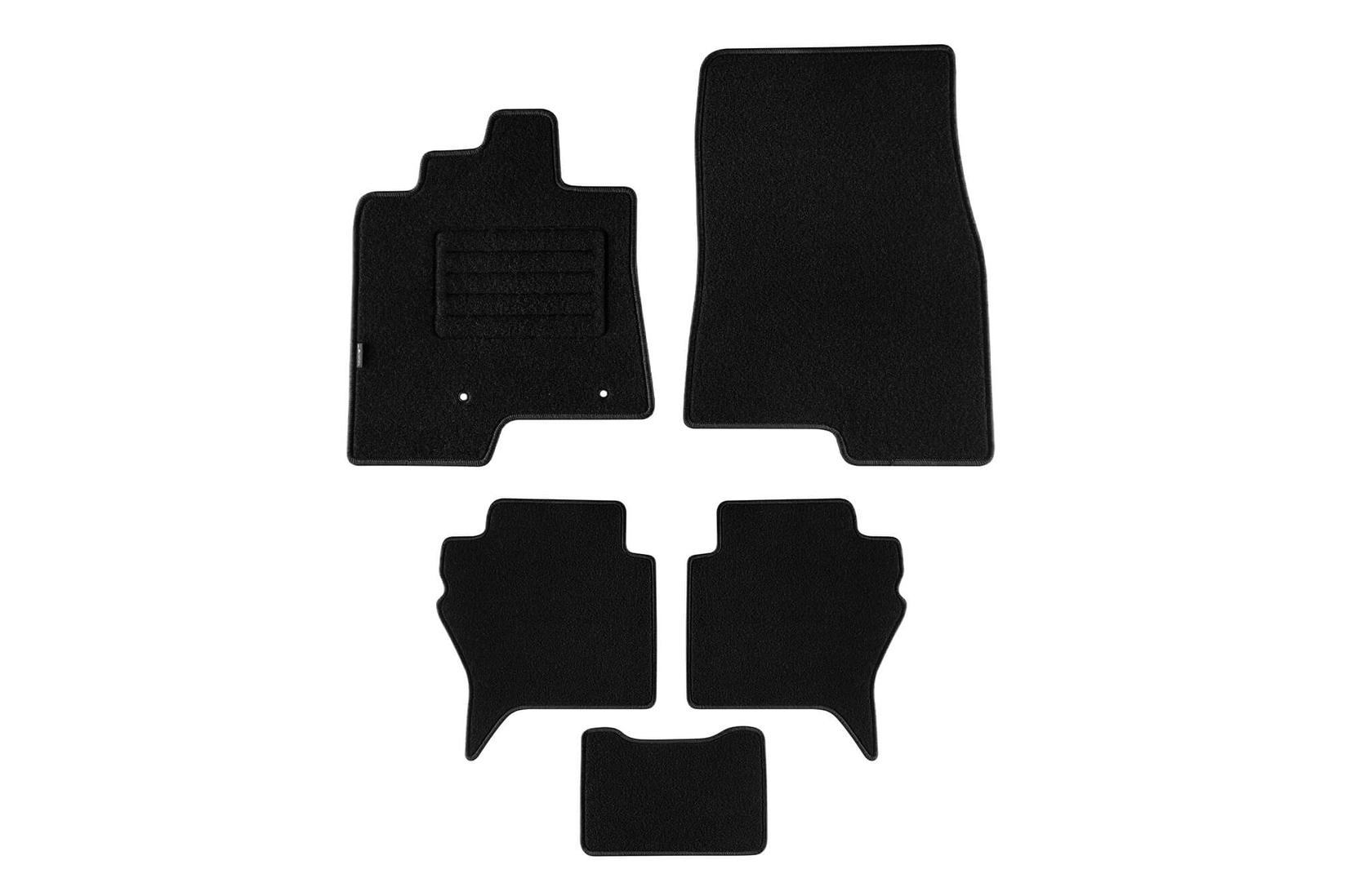 PETEX Платнени патосници за Mitsubishi Pajero Long(долга) верзија после 2007 година 5 делови , црни , REX материјал