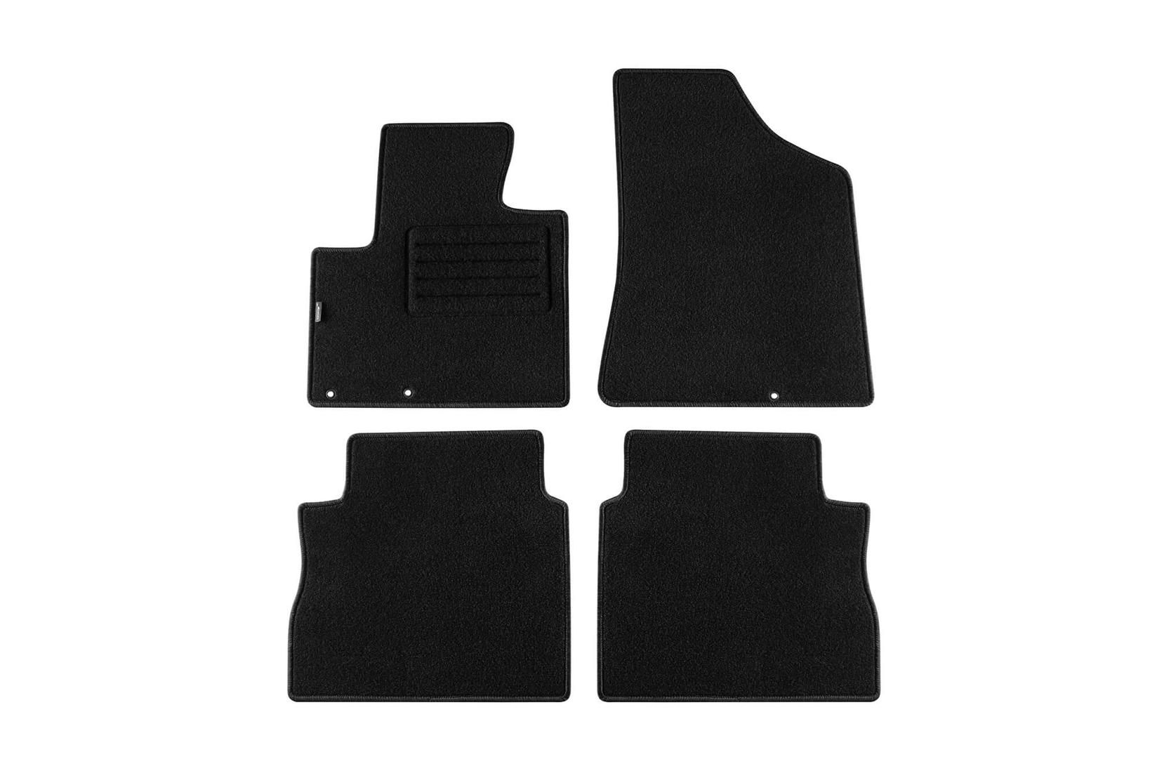 PETEX Платнени патосници за Hyundai Santa Fe 2010-2012, 4 дела, црни, материјал Rex, захват B001