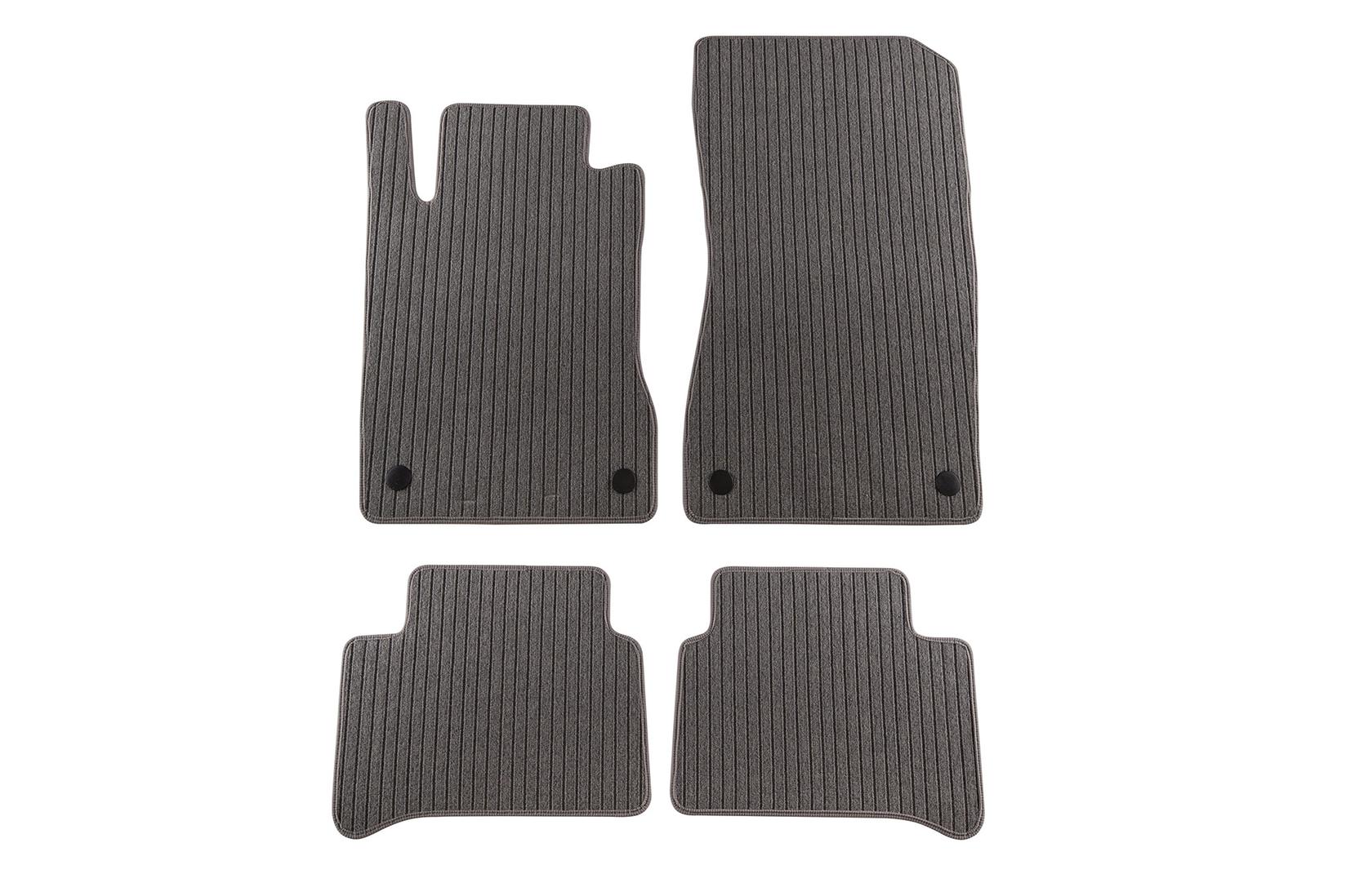 PETEX Платнени патосници за Mercedes Е класа W211 03/2002-02/2009/караван 03/2003-10/2009 4 делови сиви (B064) Remo материјал