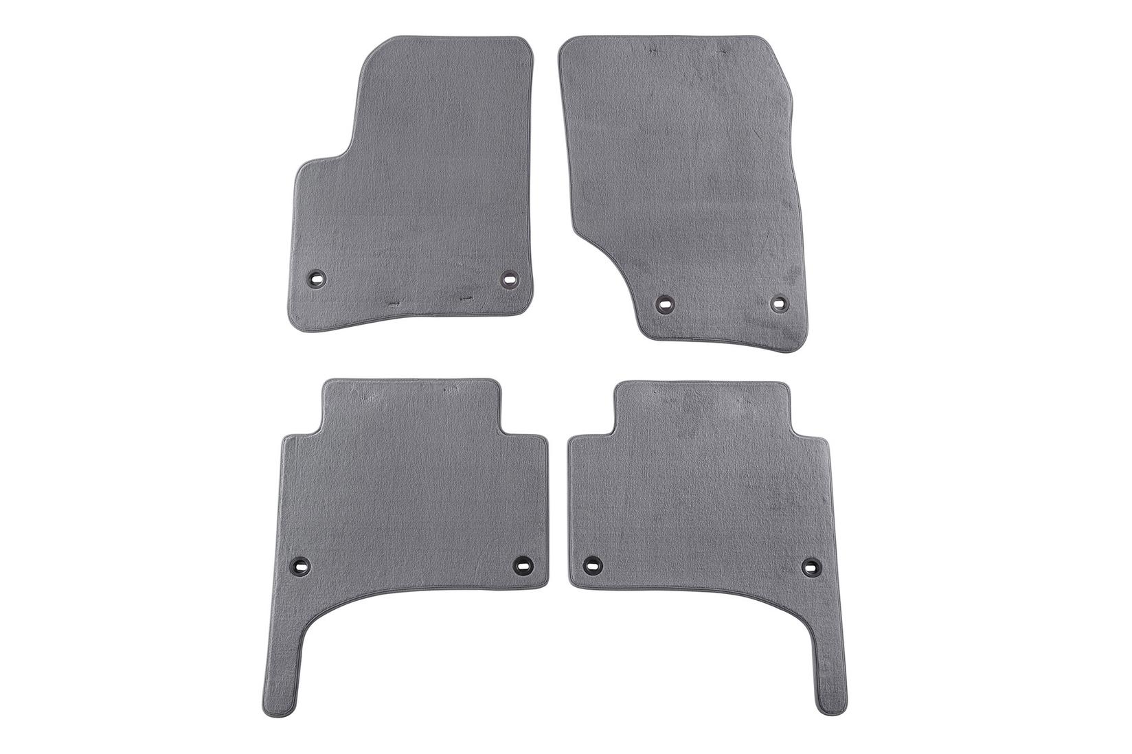 PETEX Платнени патосници за VW Touareg со овални отвори 11/2002-03/2010 година 4 делови сиви (B028) Comet материјал