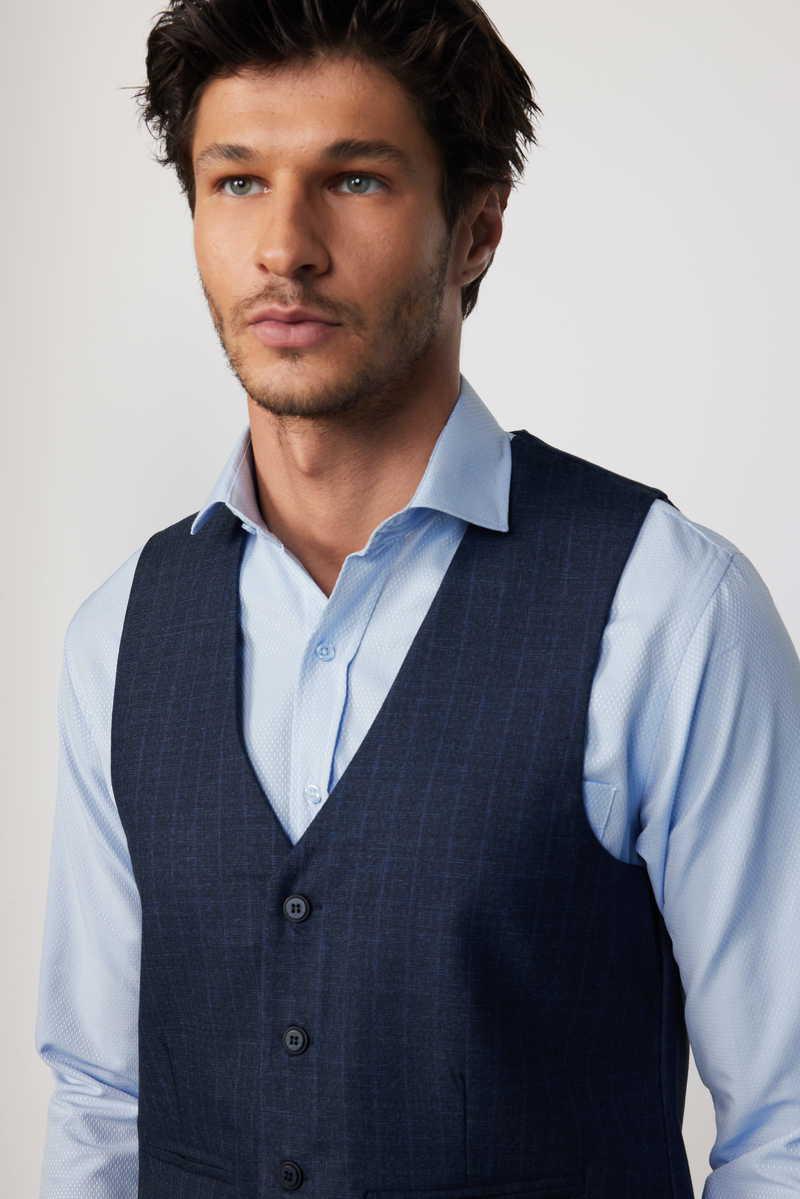 TUDORS Slim Fit елек Морнарско сина