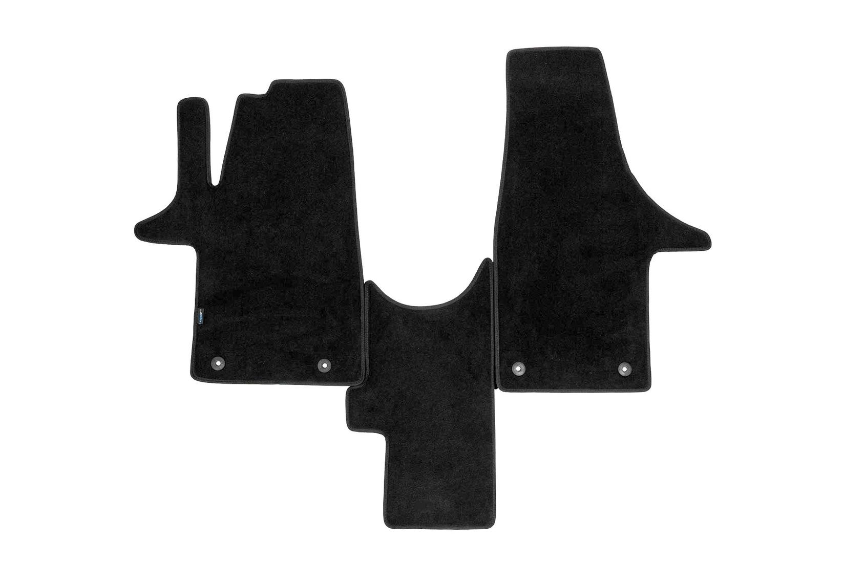 PETEX Платнени патосници за VW T5 2014-2015 година / Т6 после 2015 година со две места, 3 дела, црни, STYLE материјал