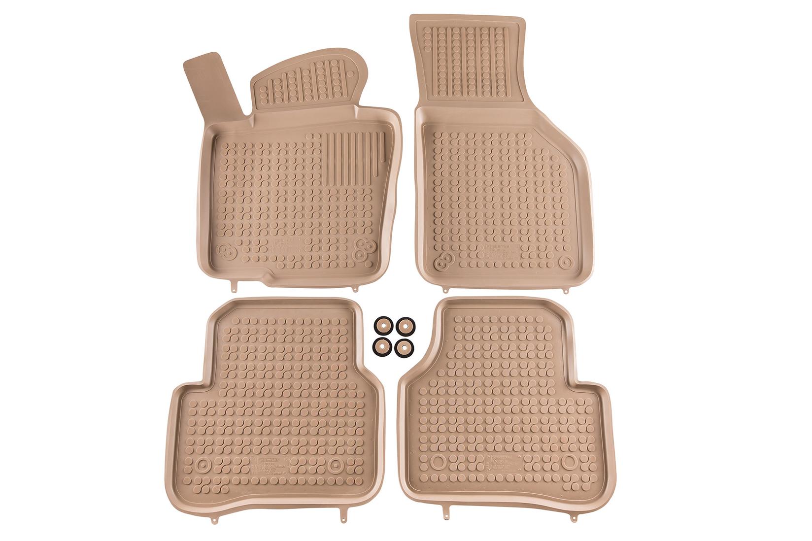 REZAW-PLAST Гумени патосници за VW Passat B6 2005-2010 Passat B7 2010-2014 CC 2008-2016 VW Tiguan 2007-2017 Jetta 2010-2018 4 дела кремави
