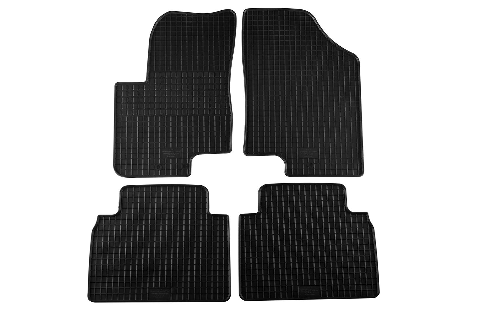 PETEX Гумени патосници за Hyundai IX20 2010-2017 Kia Venga 2009-2017 4 дела црни