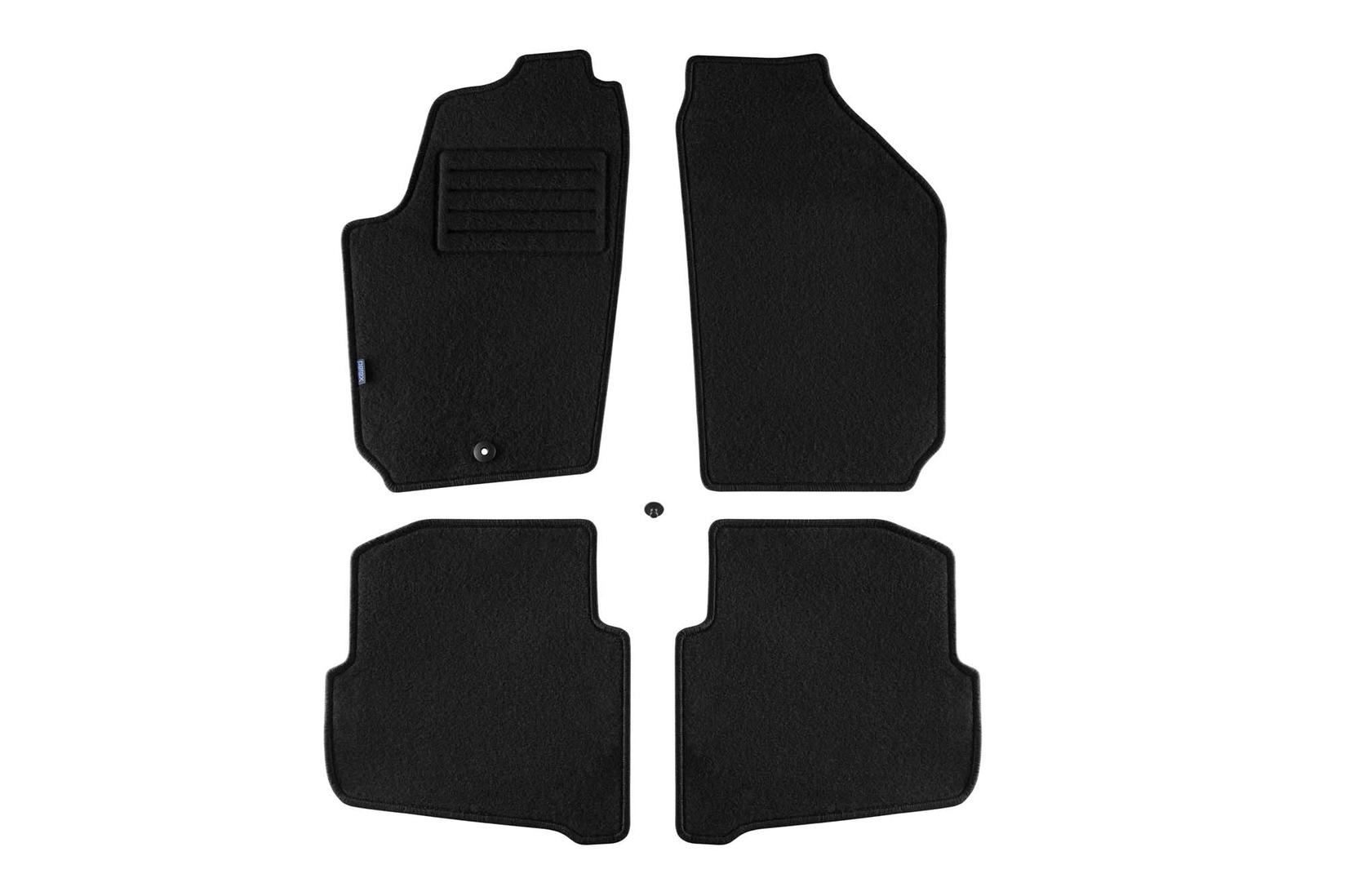 PETEX Платнени патосници за SKODA Fabia 12/1999-02/2007 4 делови црни (B001) Rex материјал