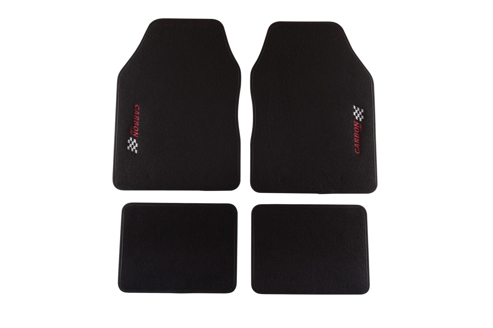 PETEX Универзални Платнени патосници модел Carbon 4 делови црни