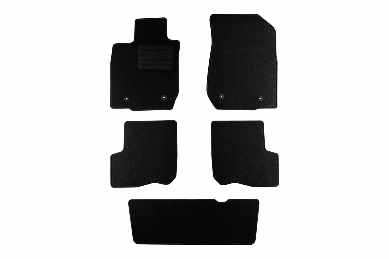 RIGUM Платнени патосници за Dacia Logan 2007-2013 со 7 места, 5 дела, црни