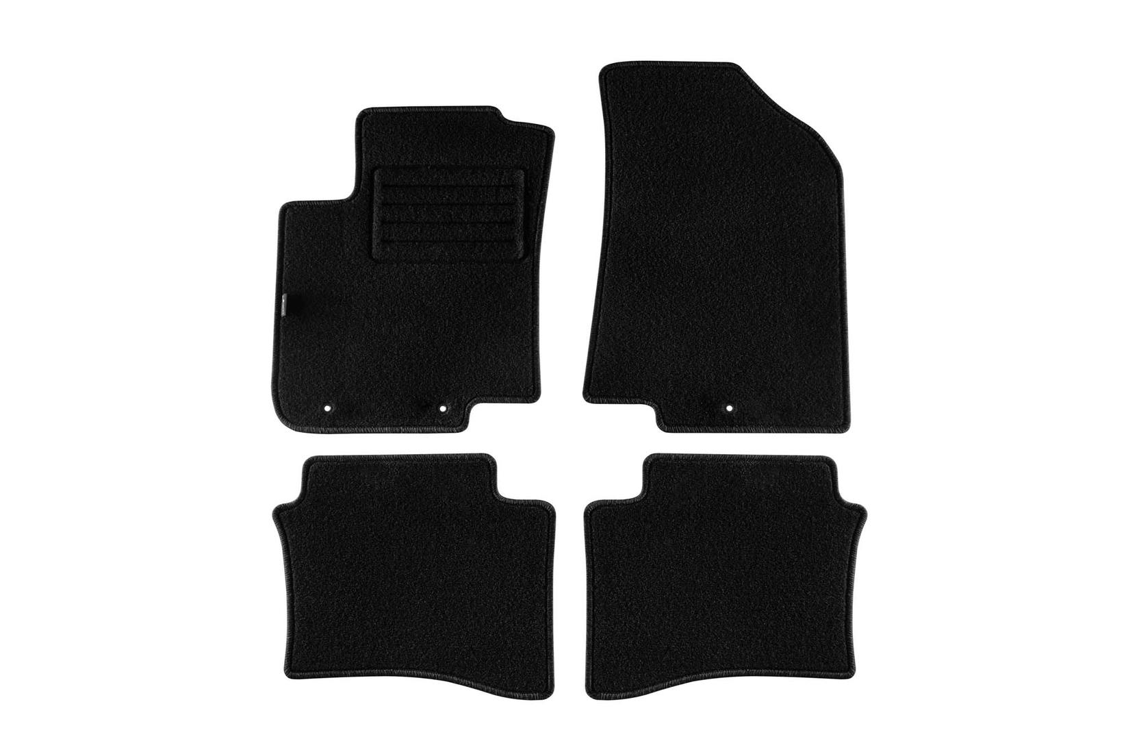 PETEX Платнени патосници за Kia Rio 3 и 5 врати 2012-2016 година 4 дела, црни, REX материјал