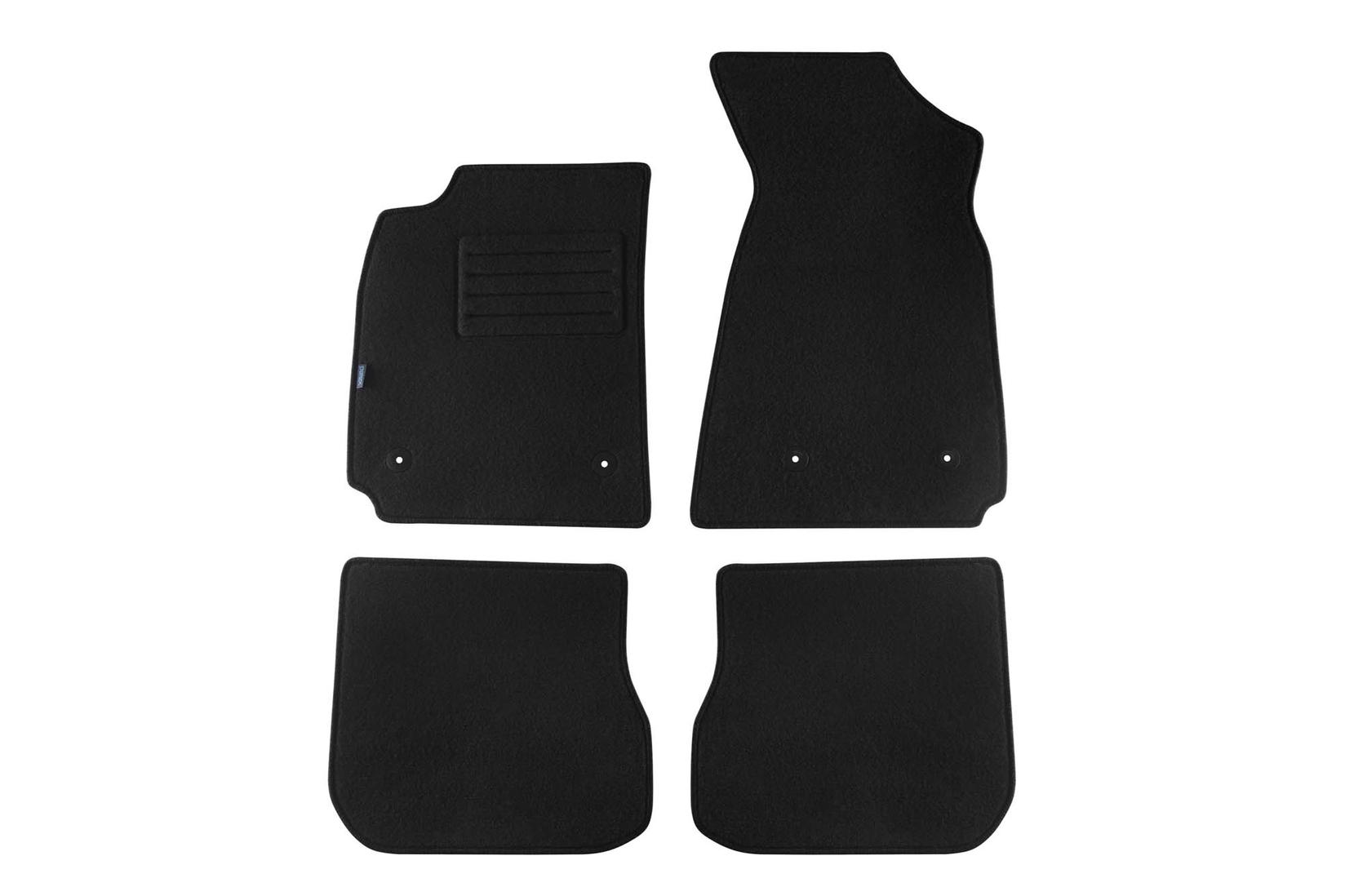 PETEX Платнени патосници за Audi A4 06/1999-10/2000/A4 Avant 06/1999-08/2001 4 делови црни (B01E4) Rex материјал