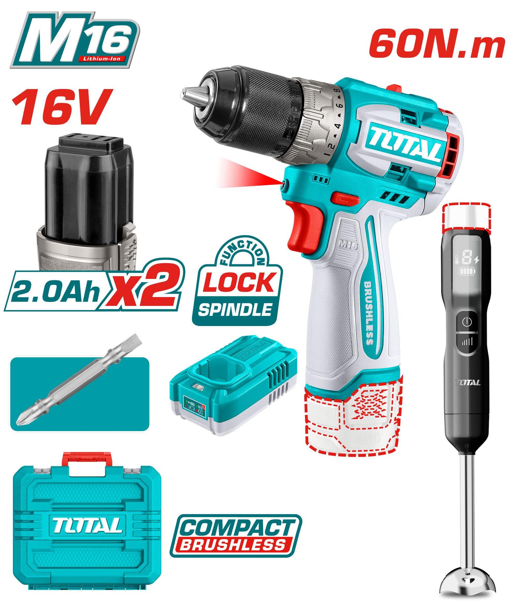 TOTAL Батериски комбо сет штрафилица + блендер TCKLI1628