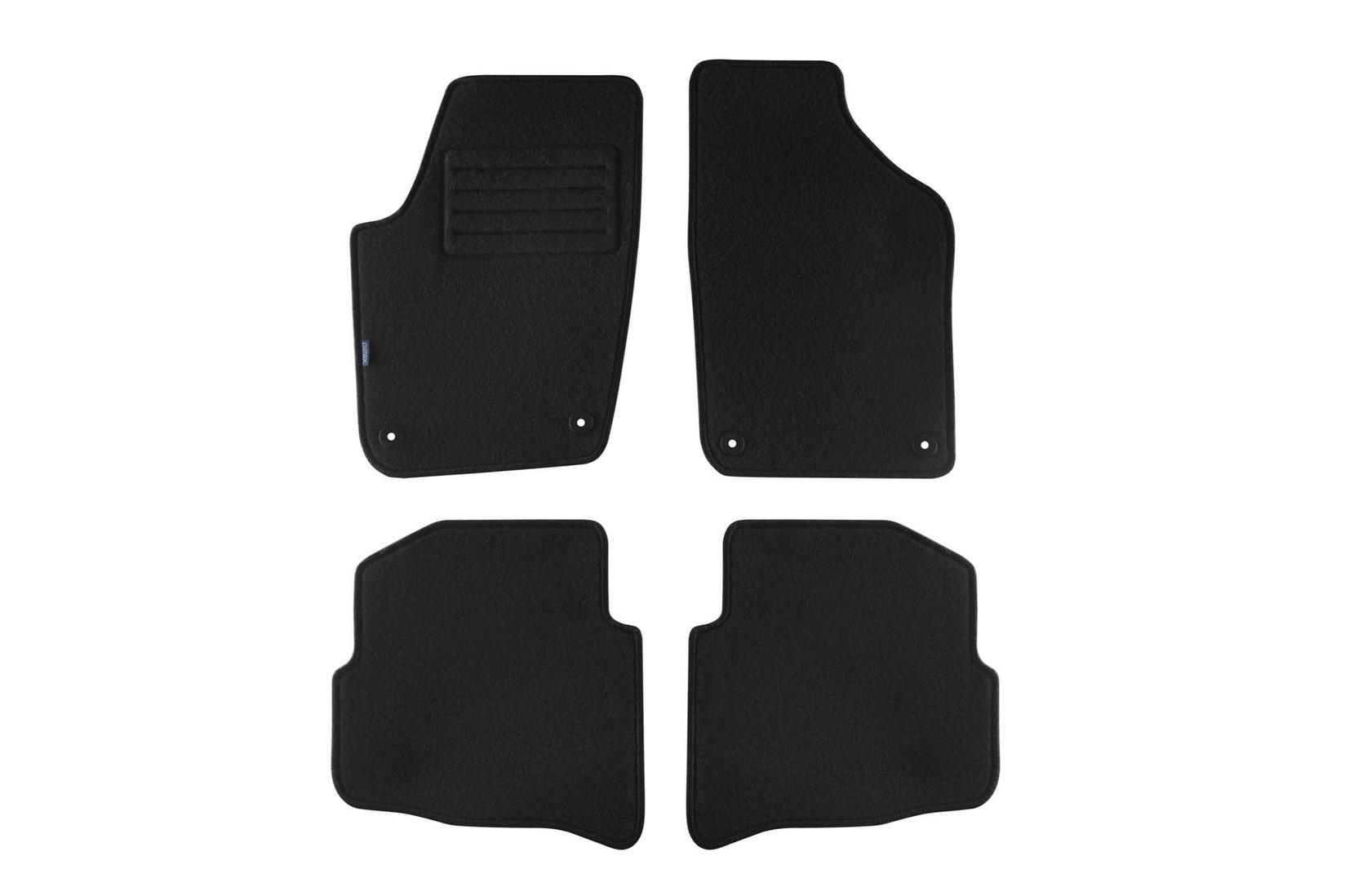 PETEX Платнени патосници за SEAT Ibiza после 04/2002 година/Cordoba 1/2003-05/2008 4 делови црни (B014) Rex материјал