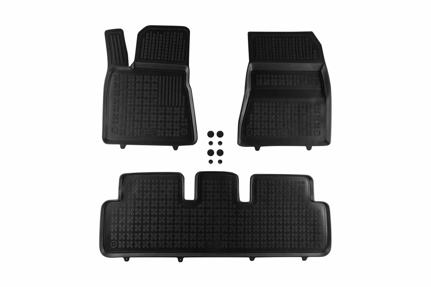 REZAW-PLAST Гумени патосници за Tesla Model 3 по 2021 година верзија со термо пумпа 3 дела црни