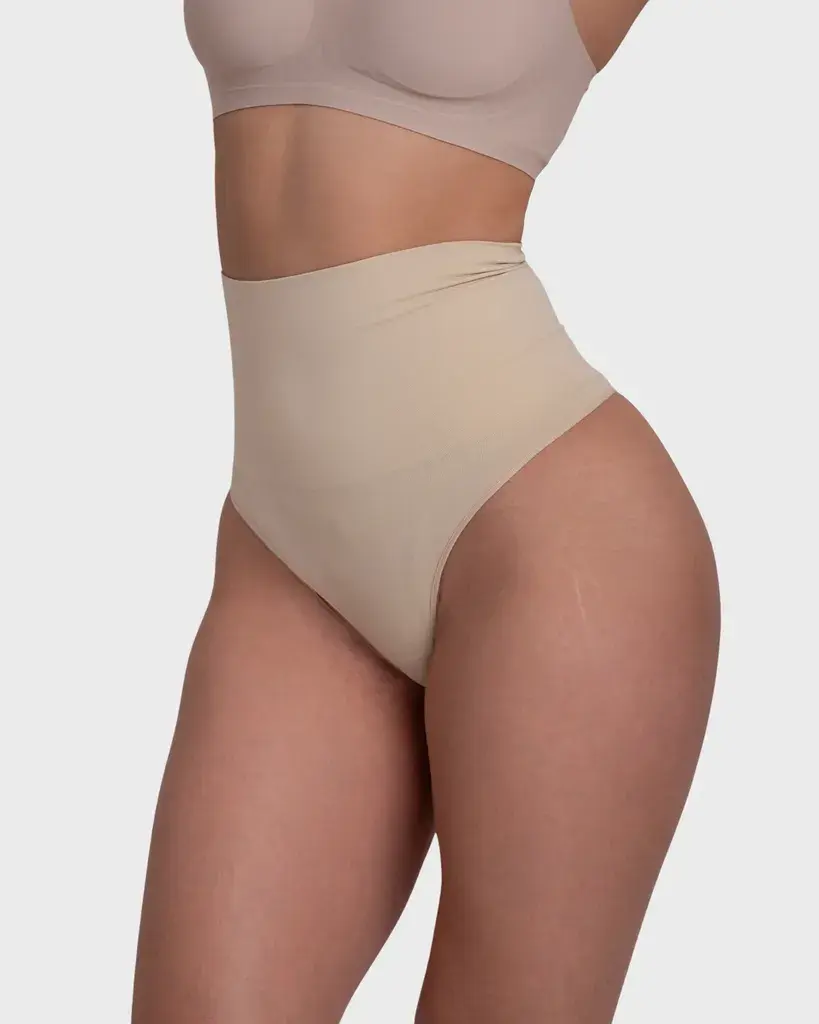 SHOP LILY Гаќички Tummy Control Shaping Thong Panties - Nude