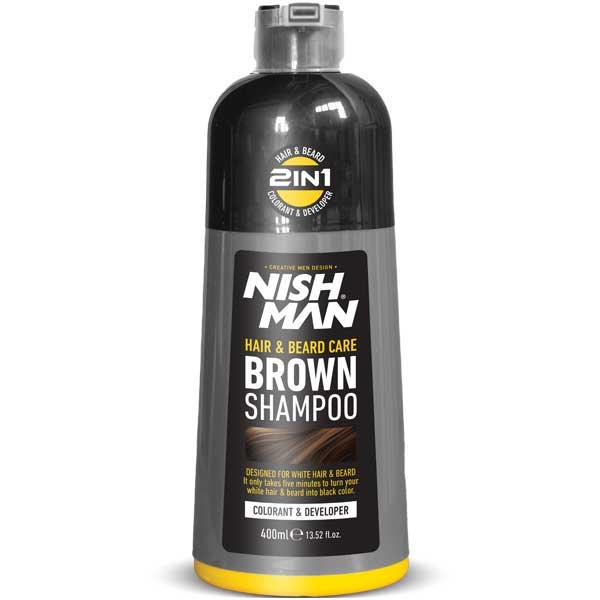 Nishman Колор шампон за коса и брадa Brown Shampoo 2in1