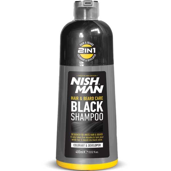 Nishman Колор шампон за коса и брадa Hair&Beard Black Shampoo New 400 ml