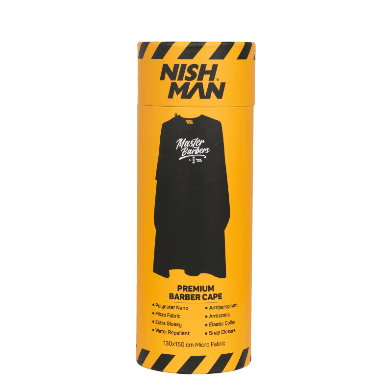 Nishman Мантил за шишање Berber Hair Cutting Apron Premium black/yellow