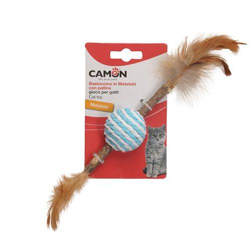 CaMon Играчка за Маче-Топка Јутена на Дрво со Пердуви 13cm. - Камон