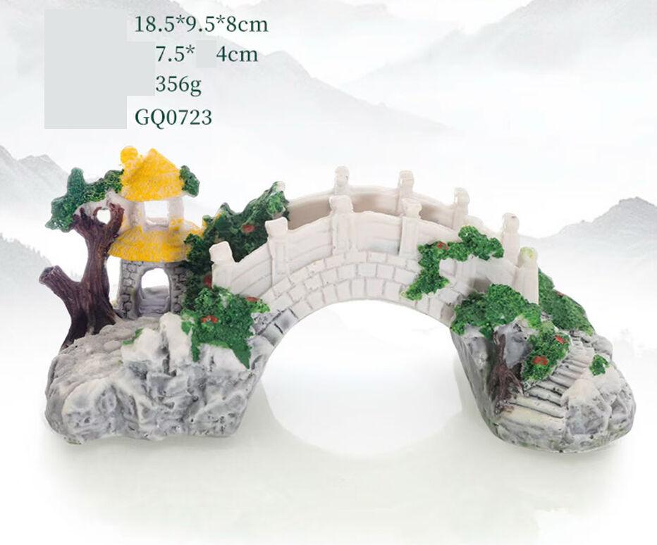 RS Керамика - Украс за во Аквариум Мост Бел 18.5Х9.5Х8cm.-Рс