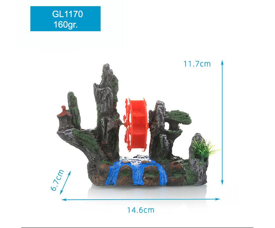 RS Керамика - Украс за во Аквариум Воденица 14.6Х6.7Х11.7cm.-Рс
