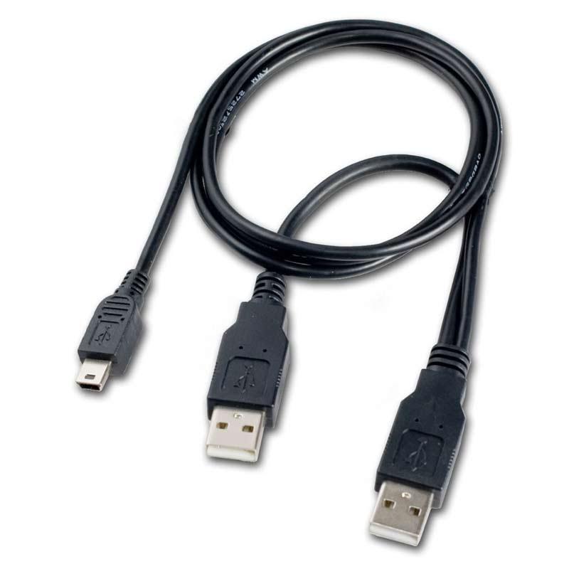 Кабел 2 x USB Type-A - USB Mini