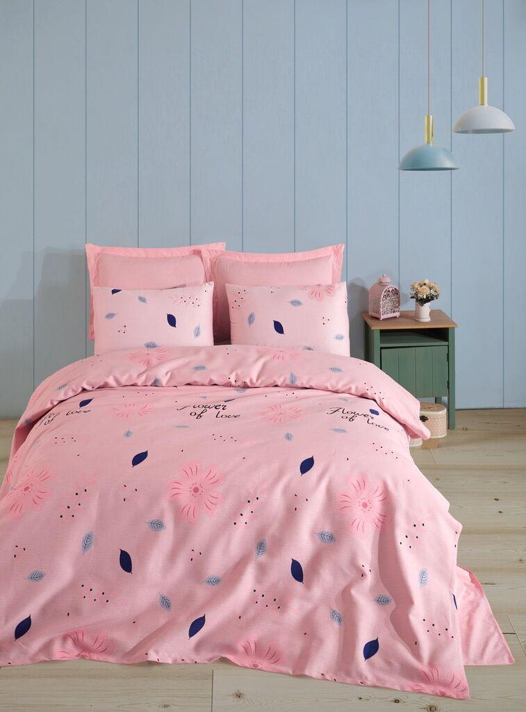 Двојна прекривка за кревет L'essentiel Maison „Цвет на љубовта", 200 x 235 см, розова