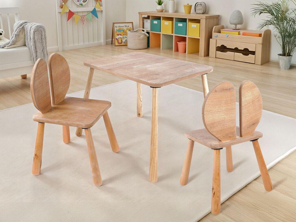Детска маса Hanah Home и 2 столчиња BLTYZ-AKTV064-1, дабова боја