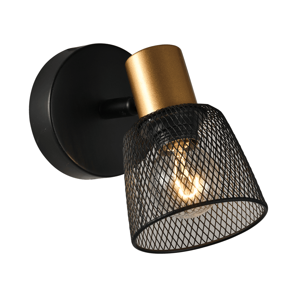 LUXERA Ѕидна лампа DAYTONA 1хЕ14 црно со златно метал  75470