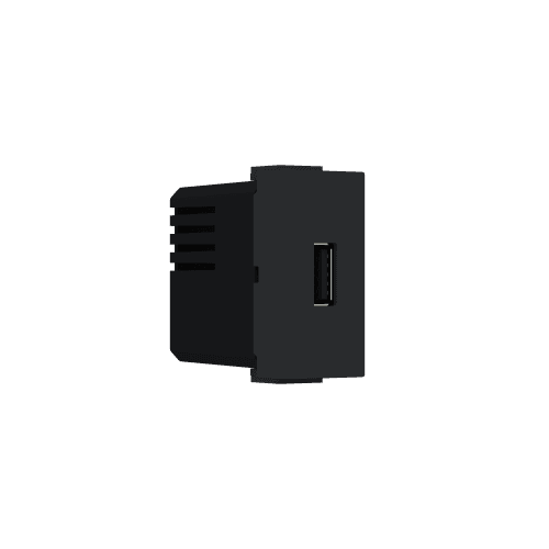 ELEKTROMATERIJAL LENDAVA USB Приклучница 1М црна софт МОДУС 412354