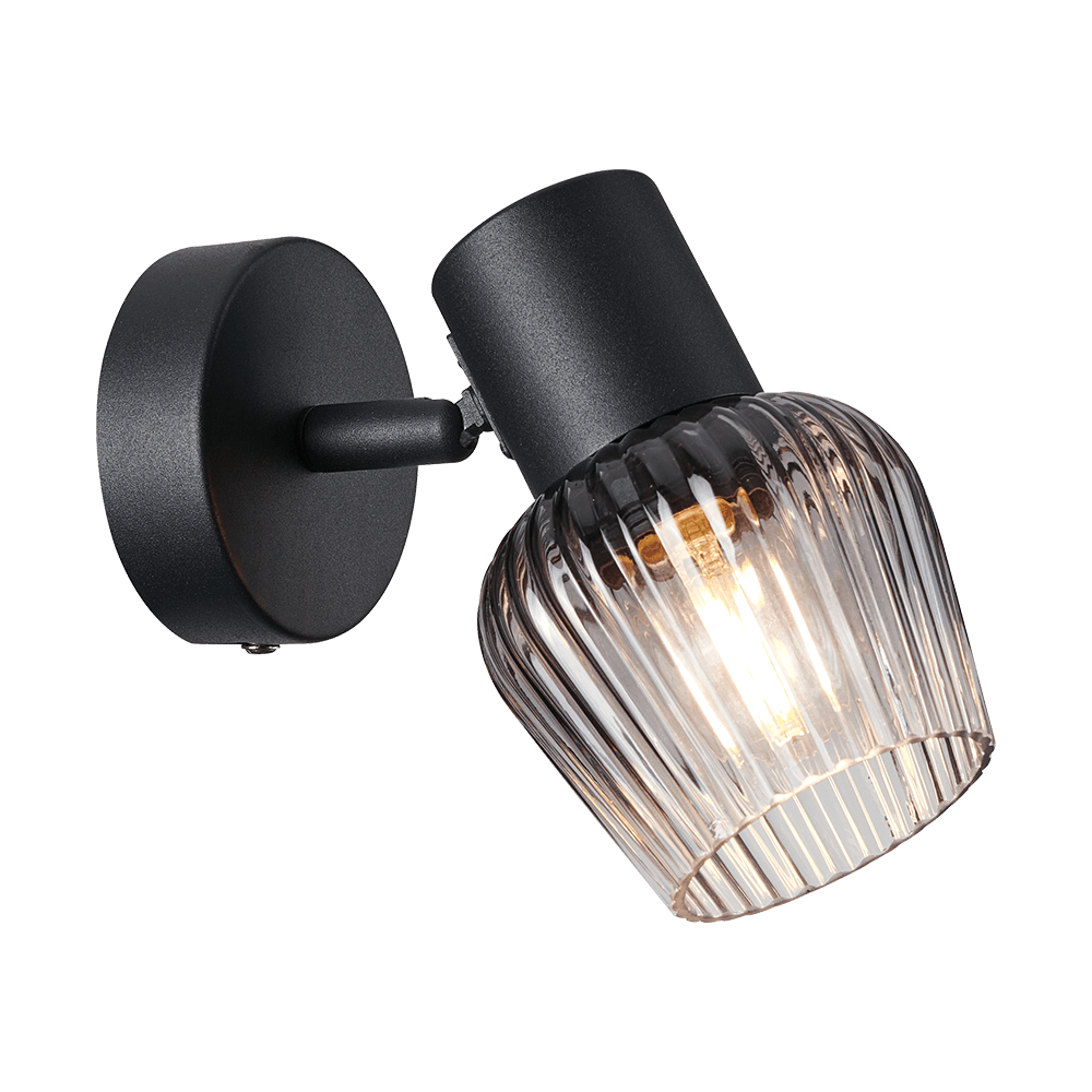 LUXERA Ѕидна лампа OASIS 1xE27 мат црна и стакло  14100