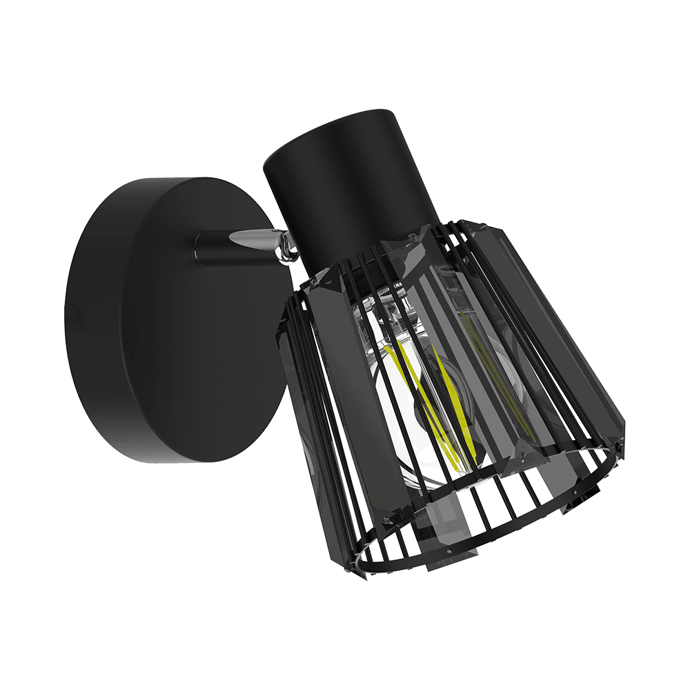 LUXERA Ѕидна лампа PONTEO 1xE27 мат црн метал и стакло  27516