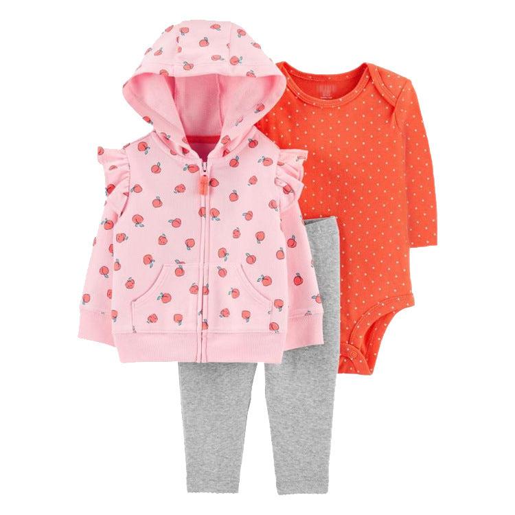 3 Делен Комплет Хеланки Боди Дуксерка Праска