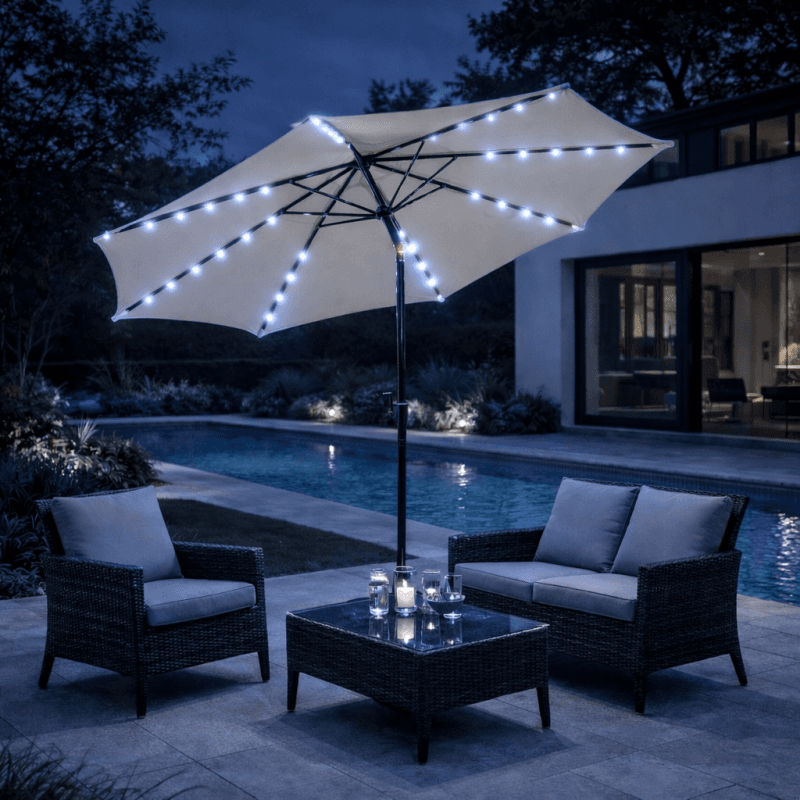 VERANO Чадор со LED осветлување TX-L001 O2.7 m + База резервоар за вода TX-B002 22 L