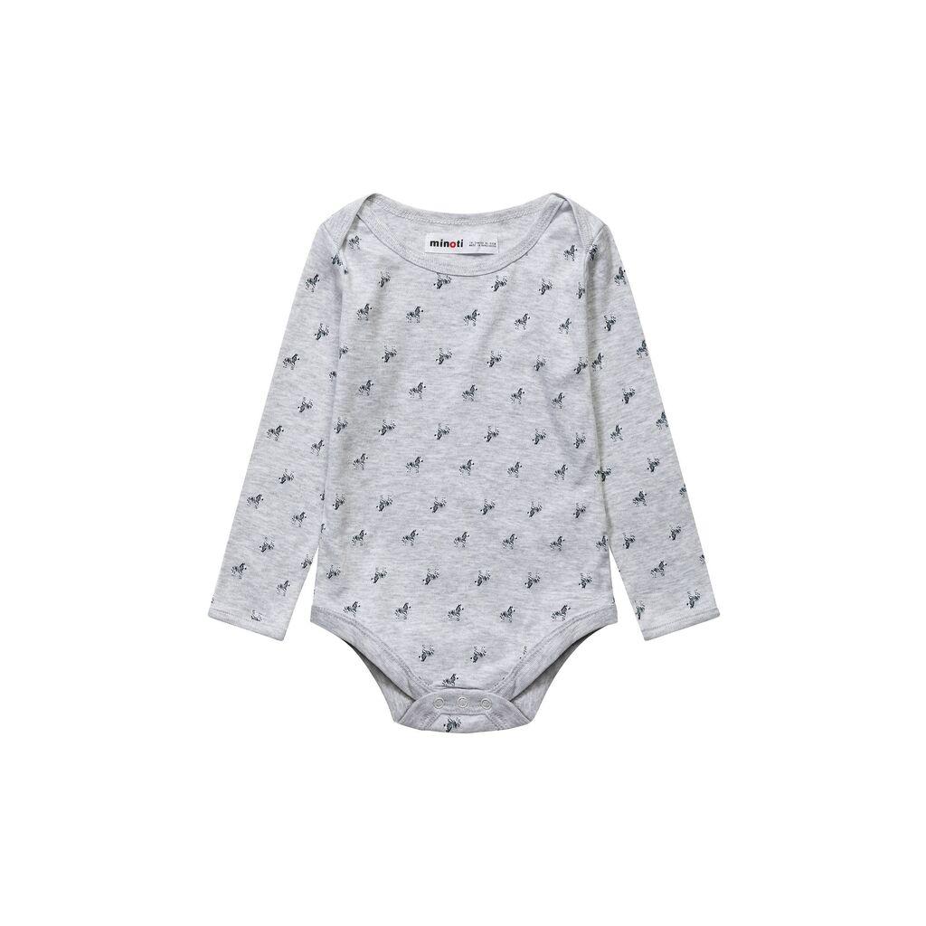 Minoti Боди со долг ракав Gray zebra