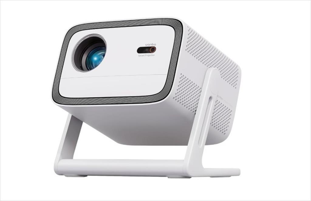 WANBO Проектор Vali 1 Android 11 900 ANSI 3000:1 Full HD 1920x1080 HDMI USB 2.0 AUX WiFi 6 BT 5.0 со звучници Бел