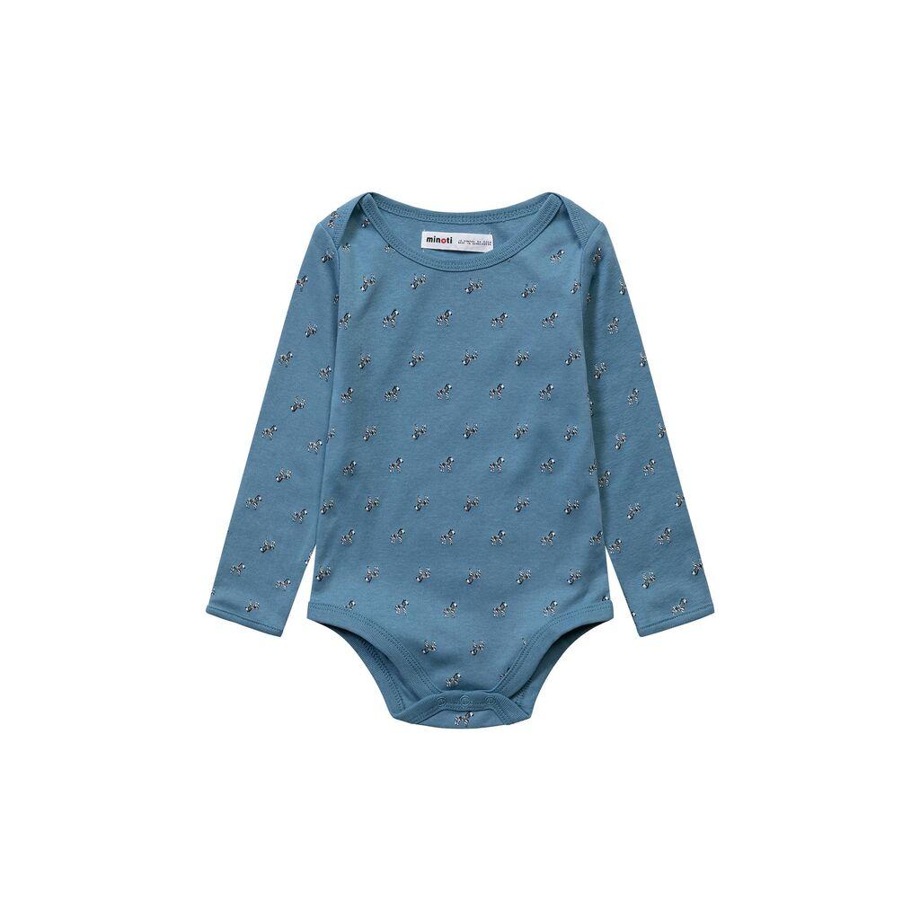 Minoti Боди со долг ракав Blue zebra