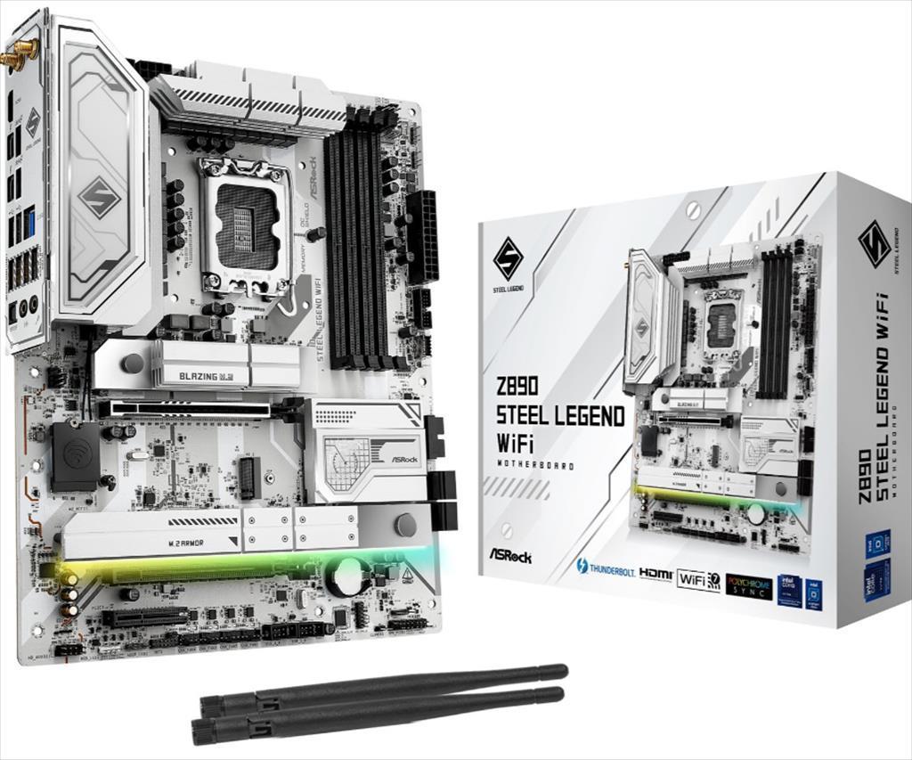 ASROCK Матична плоча Z890 Steel Legend WiFi LGA1851 4xDDR5 9466MHz PCIe x16 5.0 2xPCIe x4 4xM.2 4xSATA III HDMI 2xThunderbolt 4 2.5G LAN Wi-Fi 7 BT 5.4 90-MXBPF0-A0UAYZ