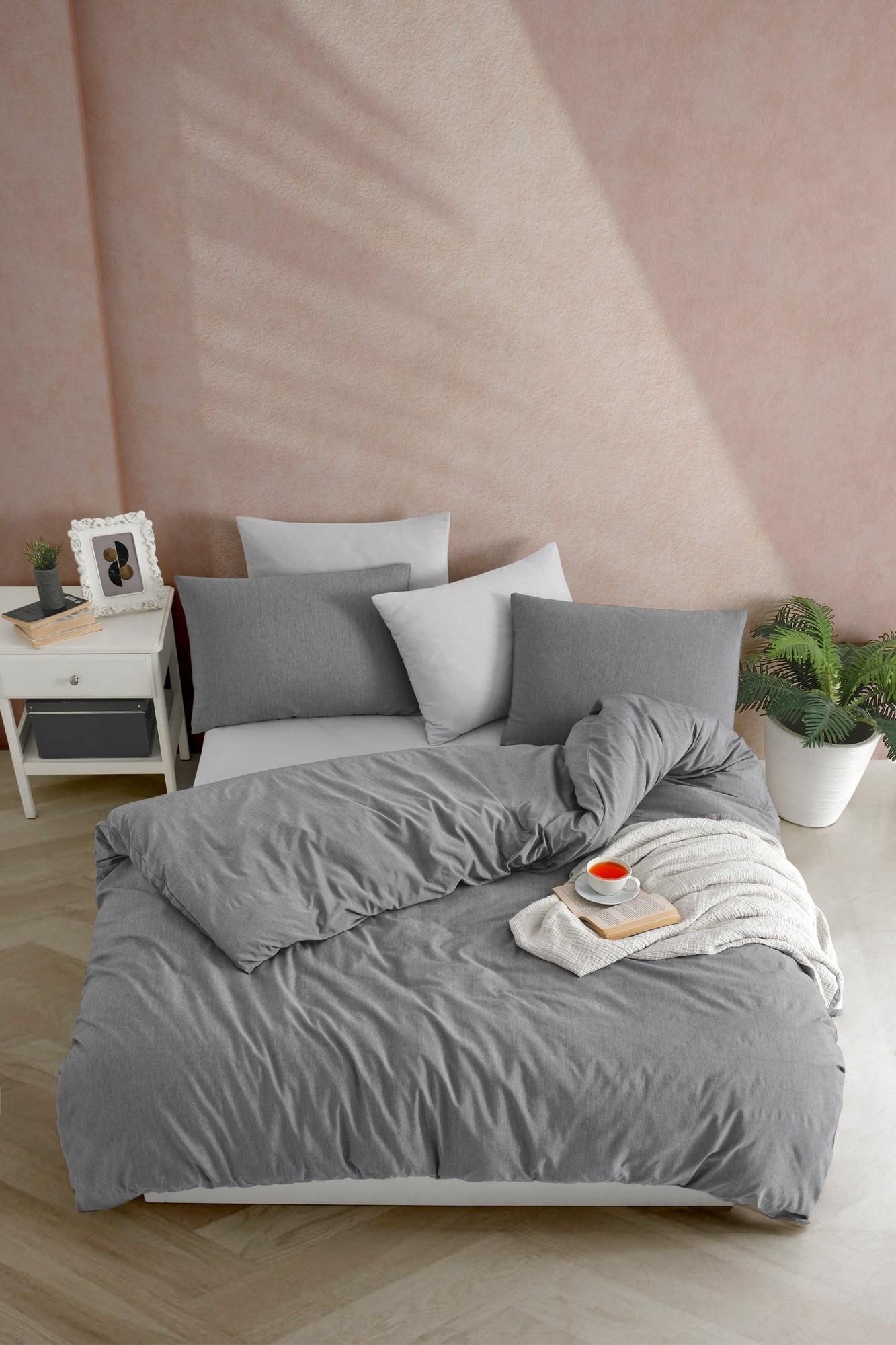 Комплет постелнина L'essentiel Maison, преѓа обоена, 160x220cm, 100x200cm, сива