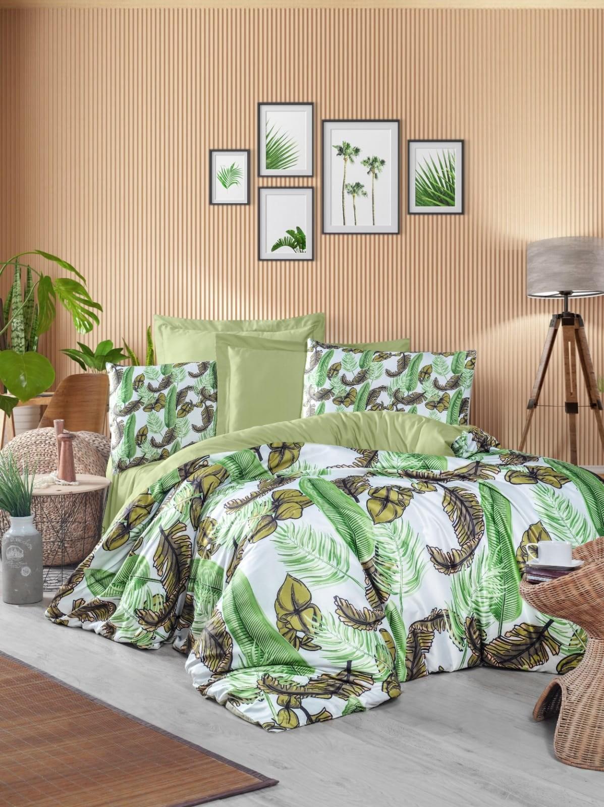 L'essentiel Maison Комплет Двојна постелнина 472, 200x220cm, Зелена