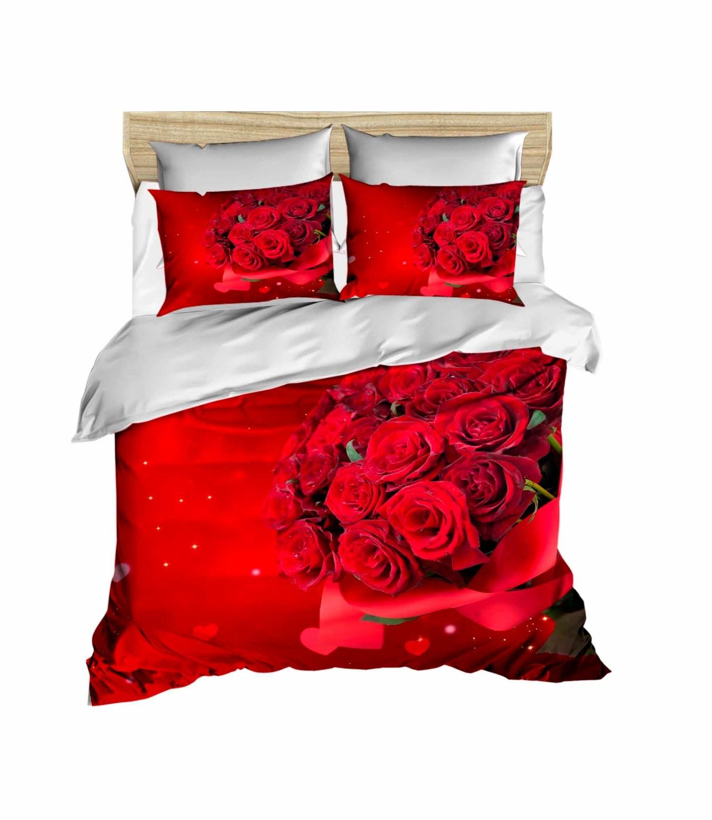 L'essentiel Maison Комплет Двокреветна постелнина 195, 200x220cm, Црвена