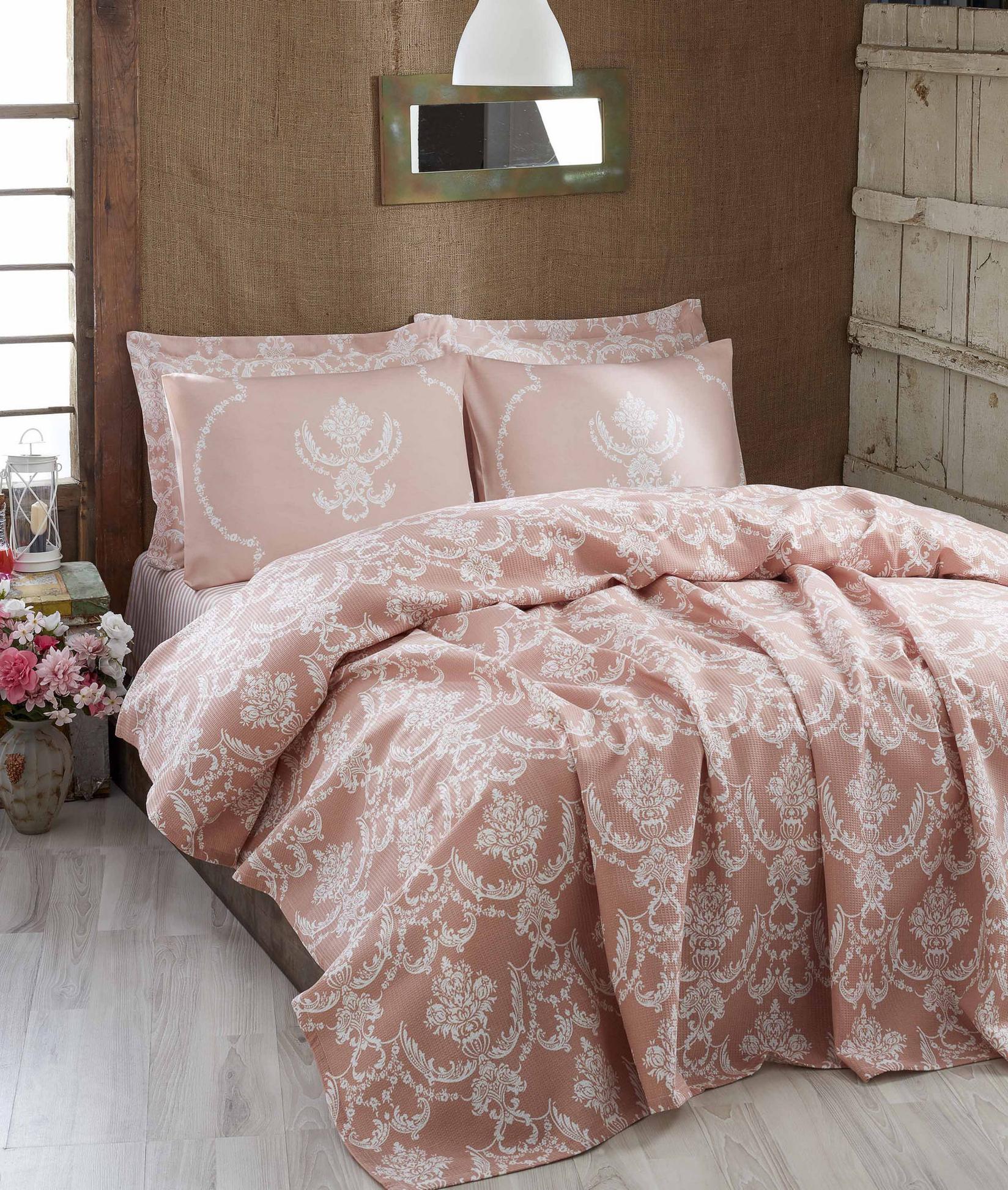 Комплет прекривки и навлаки за перници L'essentiel Maison Pure, 160x230 см, розова