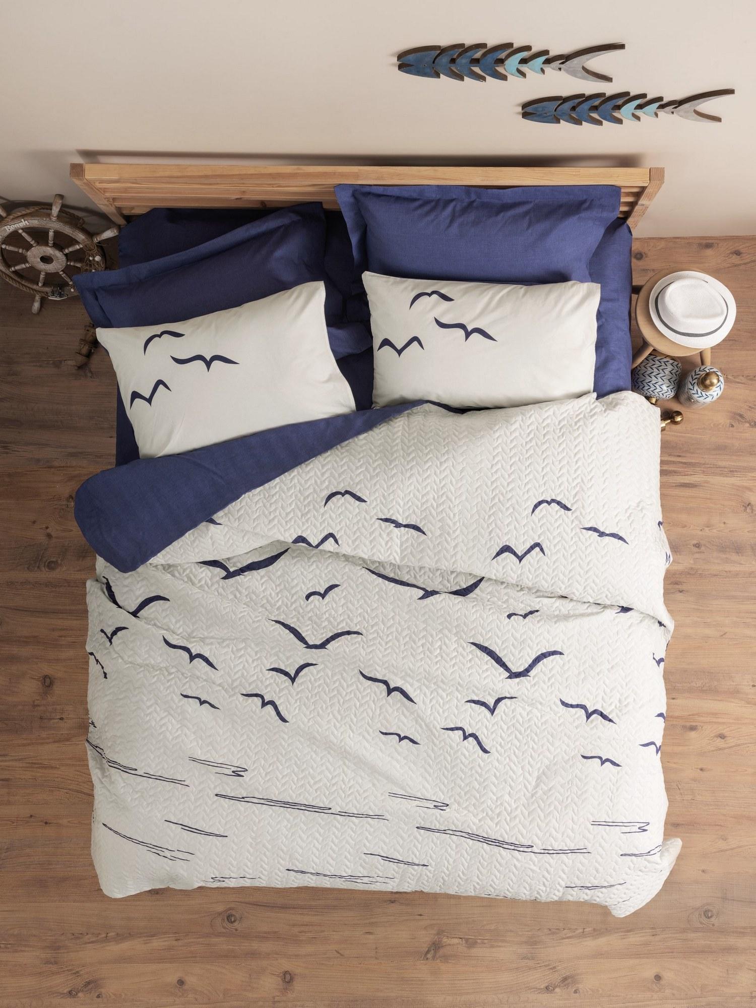 Комплет постелнина L'essentiel Maison Larum, 180x230cm, Бела