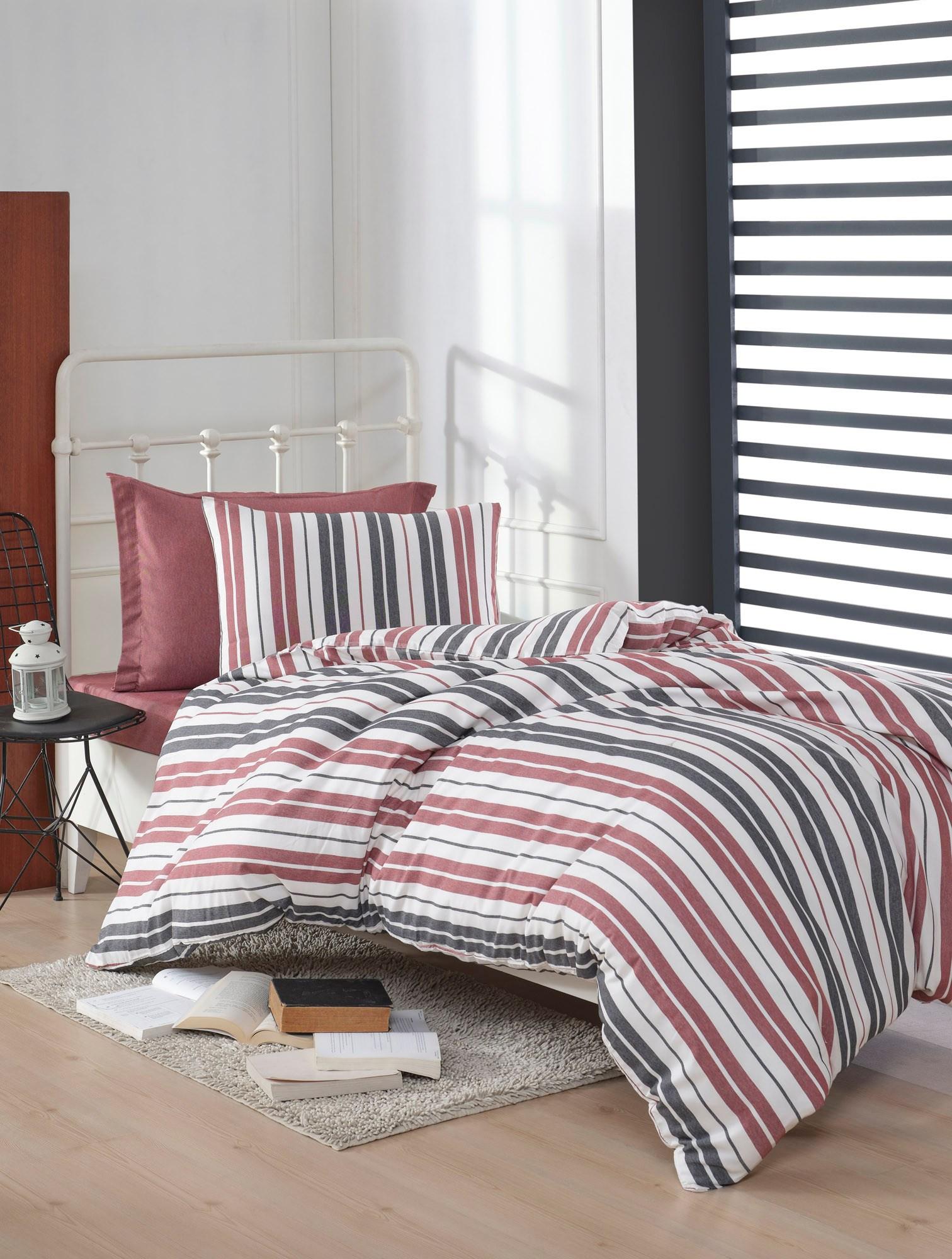 L'essentiel Maison Комплет Постелнина единечна Монако, 140x200cm, Црвена