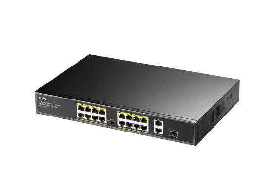 Cudy PoE свич 16 порти 100Mbps + 2 SFP порти  ФС1018 П