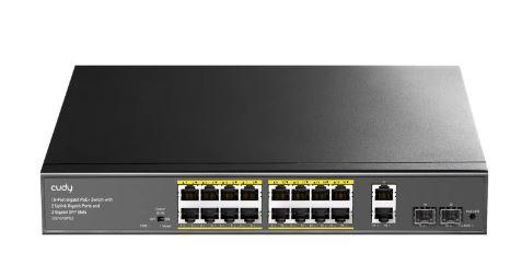 Alfa Electric 16 портен гигабитен POE свич со 2 uplink порти 200W  GS1018PS2