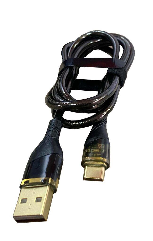 Alfa Electric Type-C кабел 1m, 3A, црно, силиконско-плетено, брзо полнење